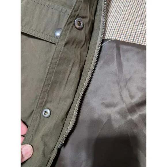 Madewell Waxed Cotton Barn Jacket Corduroy Collar Utility Coat Olive XL NWT - Picture 16 of 16